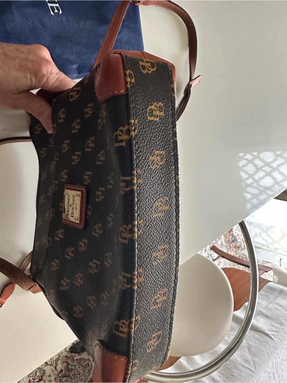 Dooney & Bourke Brown and Tan Monogram Crossbody - Picture 4 of 8
